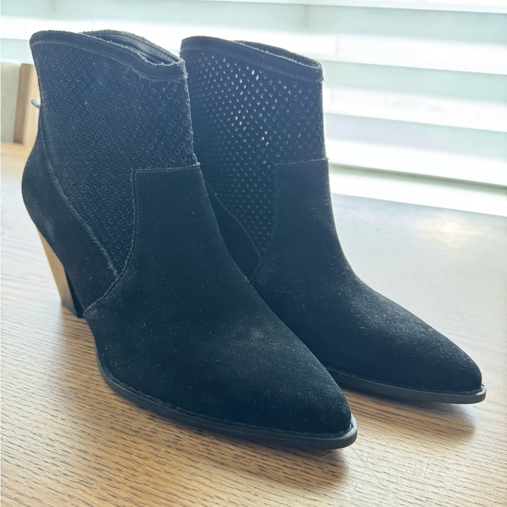 Treasure and Bond Suede Ankle Boots with Mesh Detail